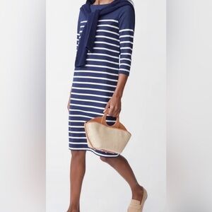 J. McLaughlin Classic Navy and White Brinker Dress NWT